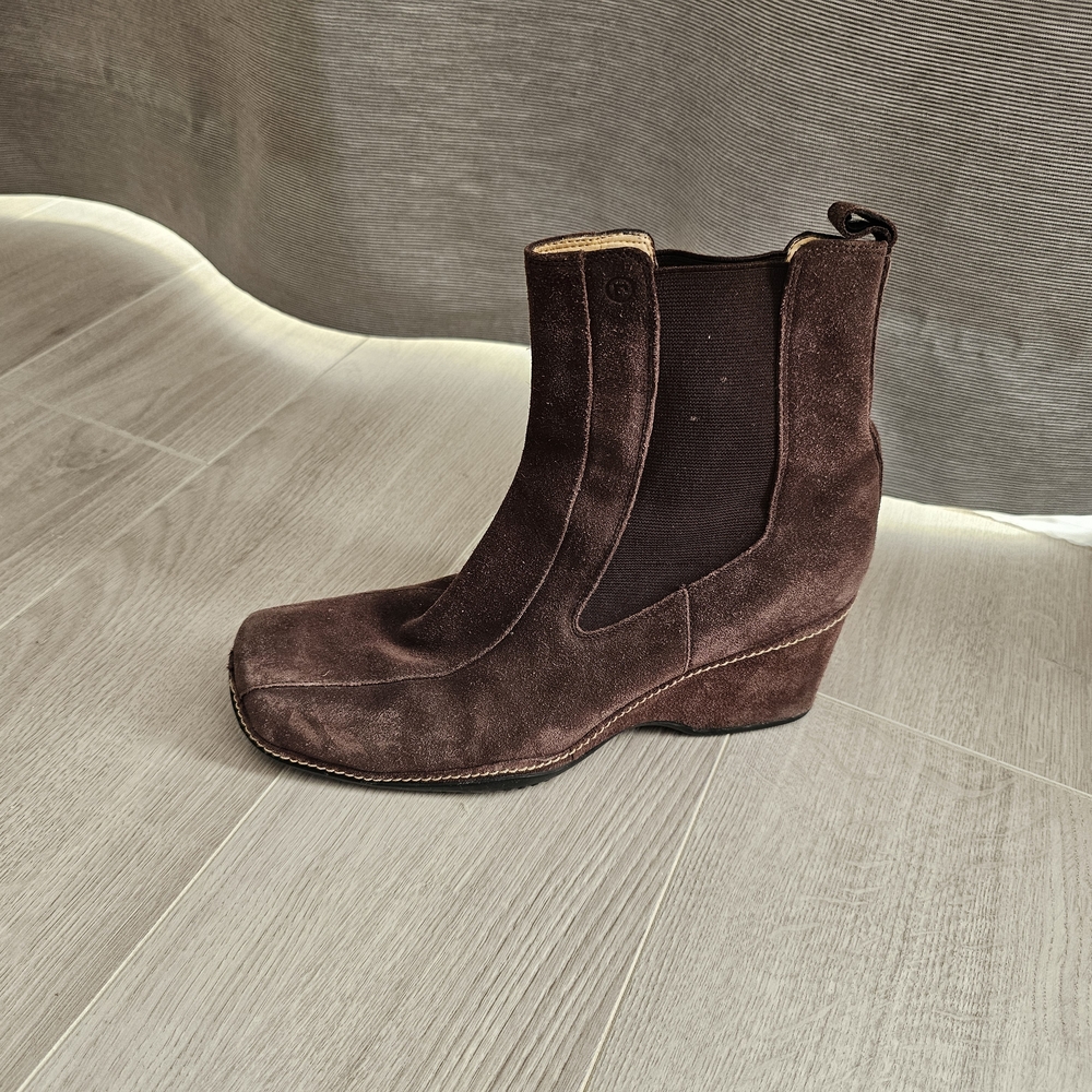 Rockport Dark Brown Suede Heeled Boots